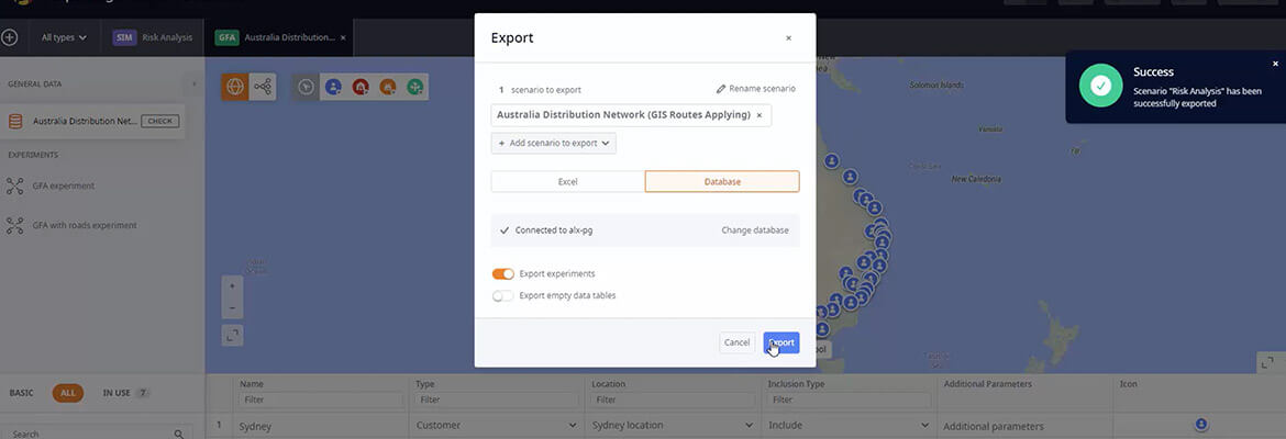 Exporting Data to a Database