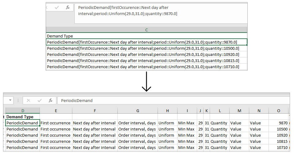 Change in Excel template format